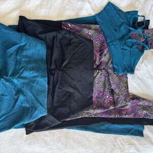 ✨ Lot of 4 Athletic Booty Pants & Matching Strappy Sports Bra - Size M